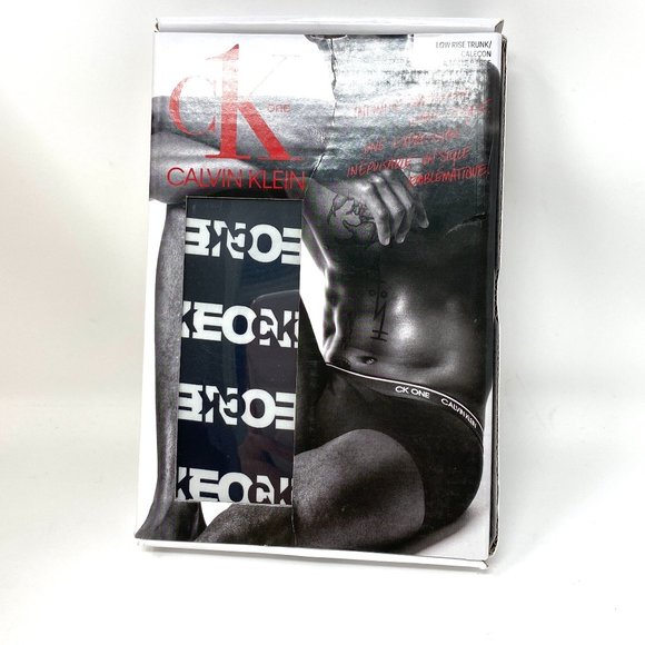Calvin Klein Microfiber Black Low Rise Trunk Mens CK One Premium NB2225069 - Picture 2 of 6